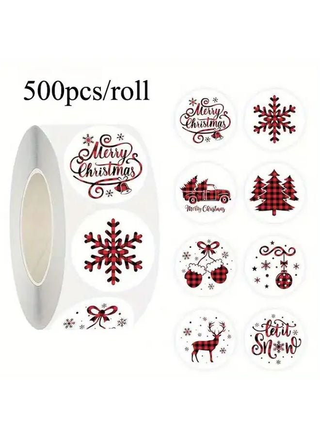 Christmas Stickers 500 Pcs Snowflake Reindeer Design For Holiday DIY Decorations - Image 1